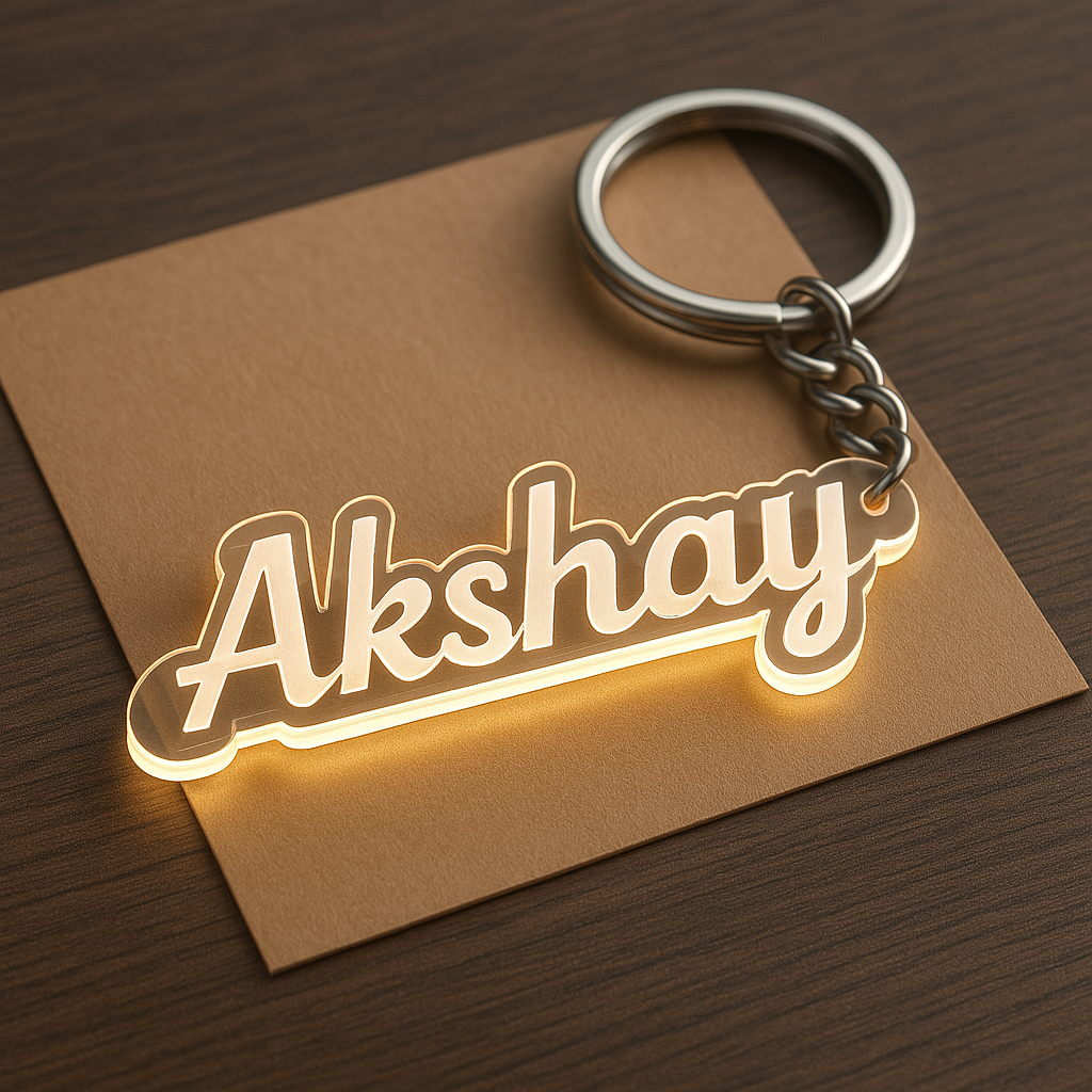 Customized Name Keychain – Laser Cut Acrylic/Wood